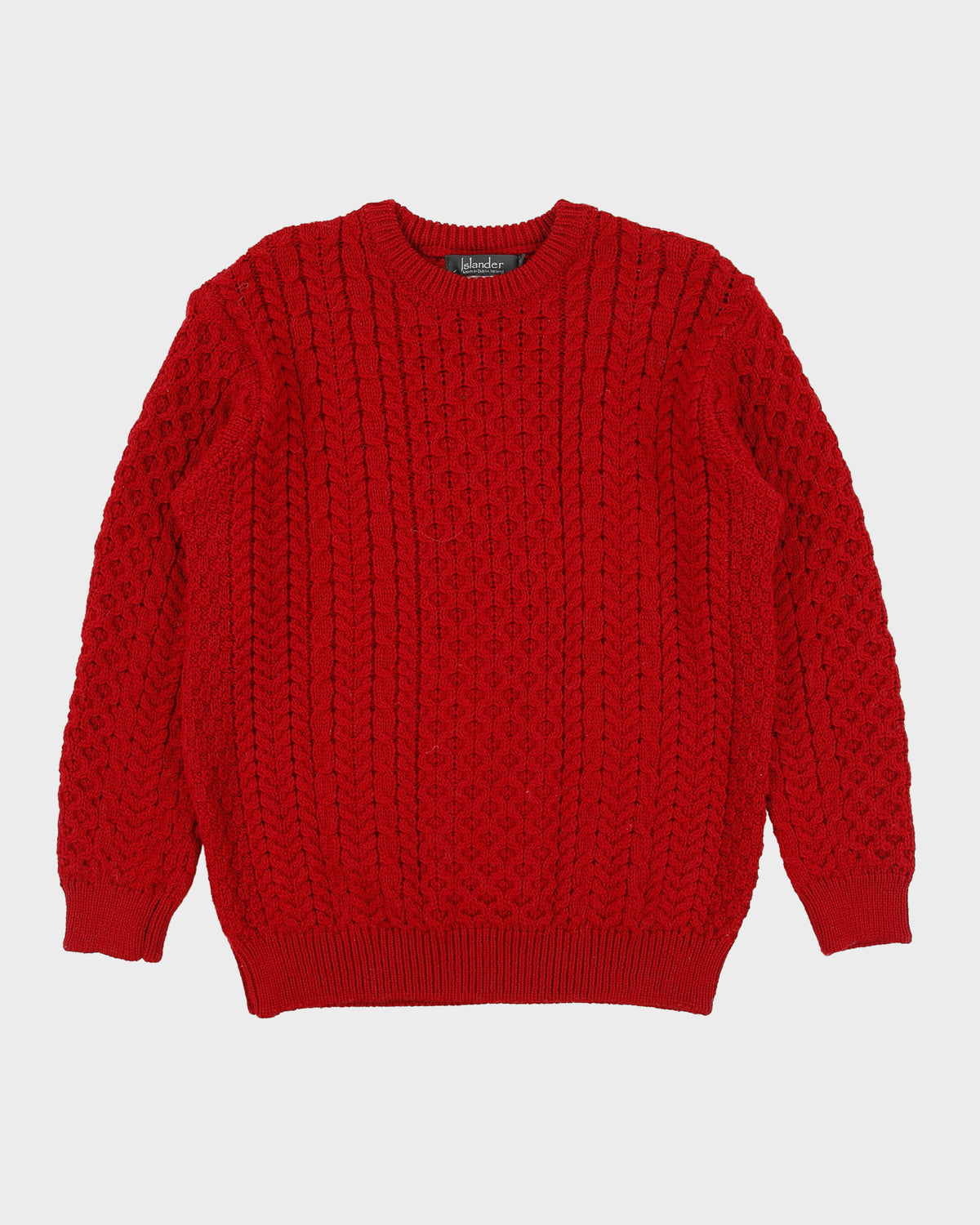 Vintage Islander Made In Ireland Cable Knit Wool Jumper - XL