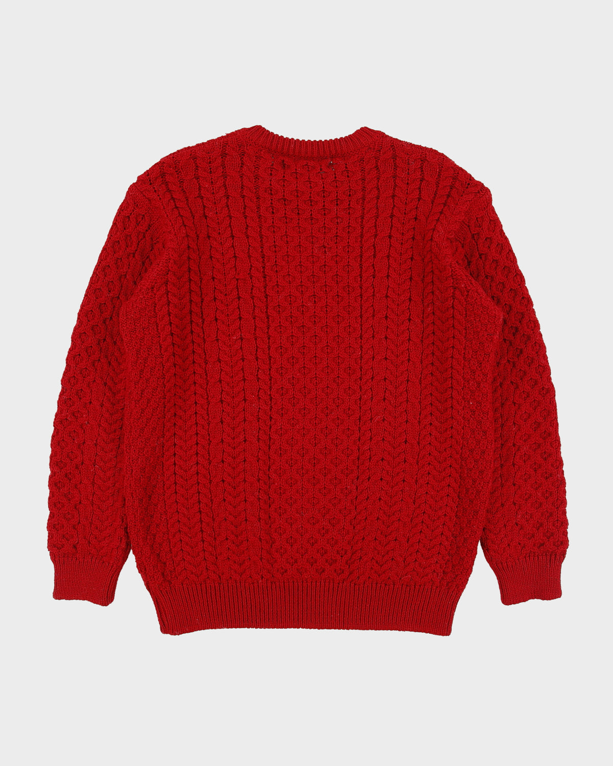 Vintage Islander Made In Ireland Cable Knit Wool Jumper - XL