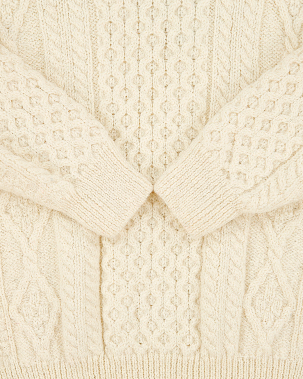 Vintage Aran Crafts Made In Ireland Wool Aran Knit Chunky Heavyweight Jumper - M