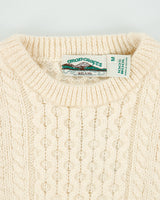 Vintage Aran Crafts Made In Ireland Wool Aran Knit Chunky Heavyweight Jumper - M