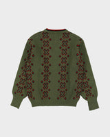 Vintage 1980s Jaeger V-neck Wool Geometric Pattern Knit Jumper - S