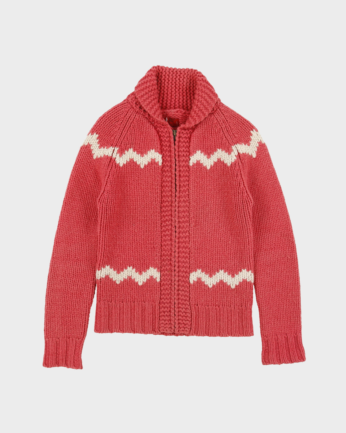Vintage Y2K 00s Levi's Red Tab Wool Chunky Knit Zip-up Jumper - S