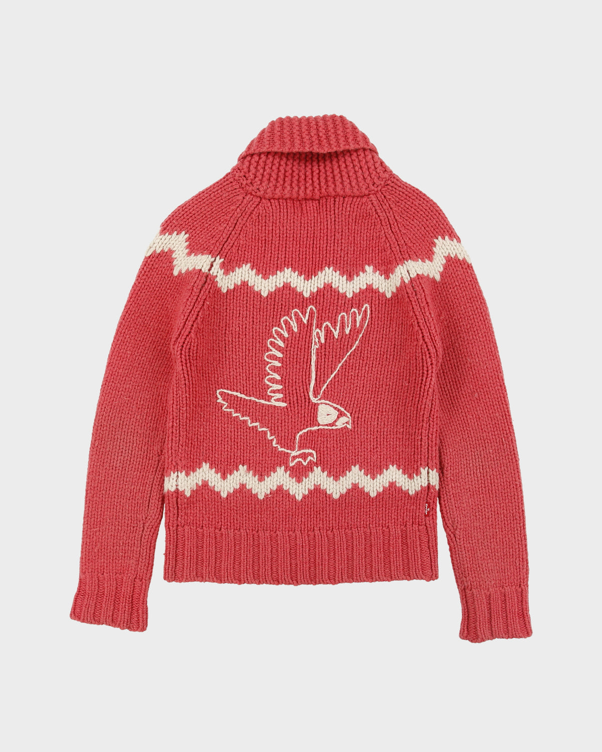 Vintage Y2K 00s Levi's Red Tab Wool Chunky Knit Zip-up Jumper - S