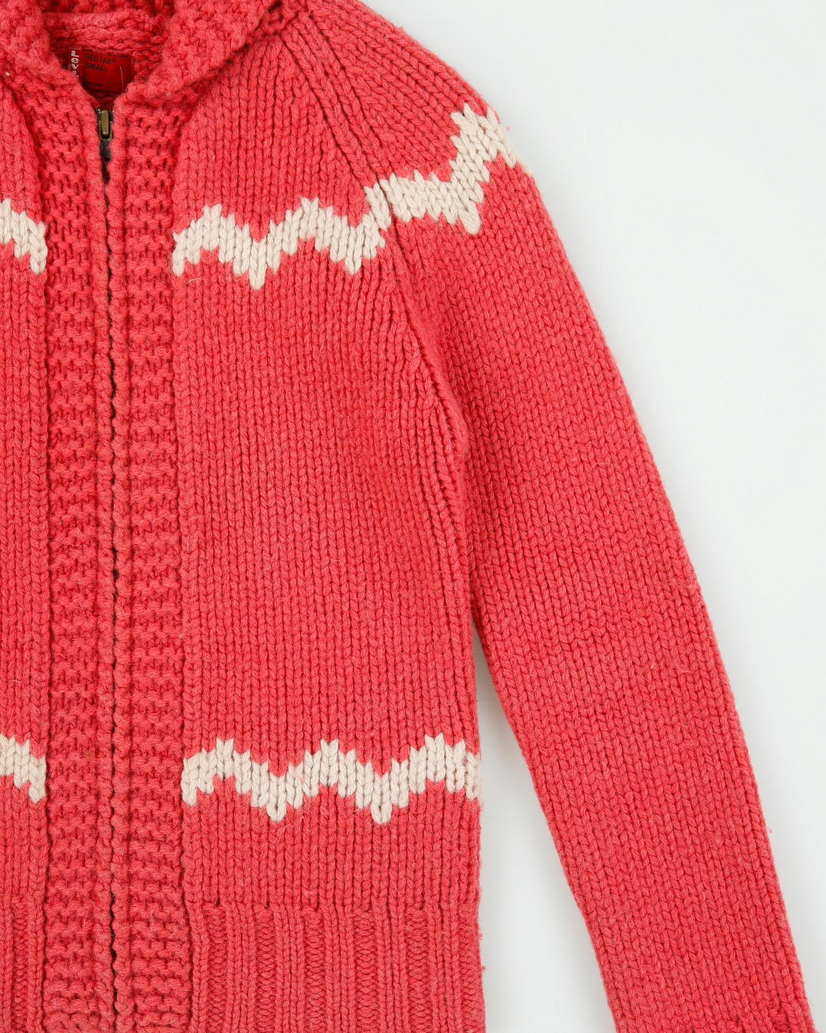 Vintage Y2K 00s Levi's Red Tab Wool Chunky Knit Zip-up Jumper - S