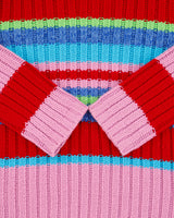 Vintage Y2K 00s Miss Teen Roll Neck Striped Chunky Knit Jumper - S