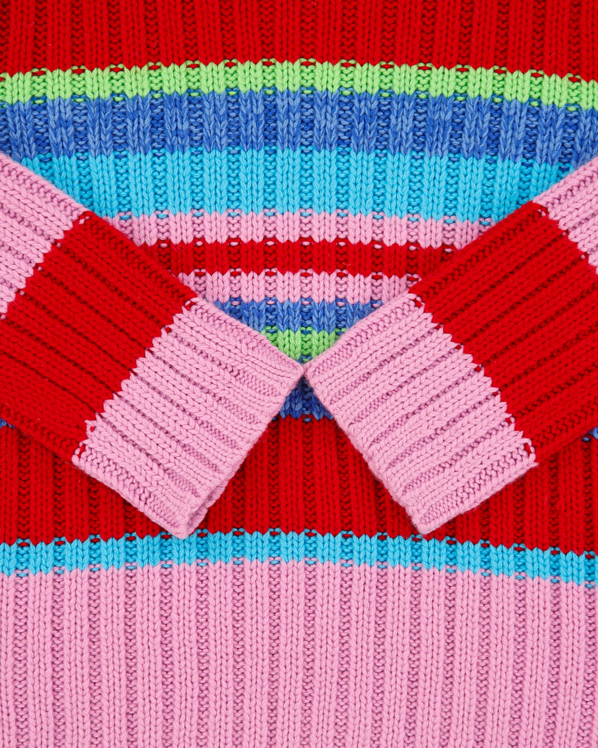 Vintage Y2K 00s Miss Teen Roll Neck Striped Chunky Knit Jumper - S