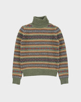 Vintage 1990s R.T.W Jeans Company Wool Blend Fair Isle Roll Neck Jumper - S