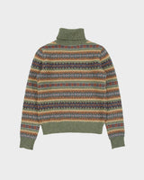 Vintage 1990s R.T.W Jeans Company Wool Blend Fair Isle Roll Neck Jumper - S