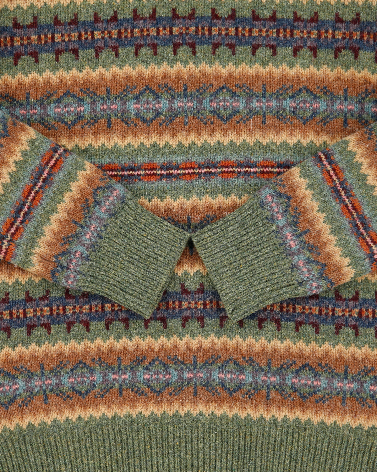 Vintage 1990s R.T.W Jeans Company Wool Blend Fair Isle Roll Neck Jumper - S