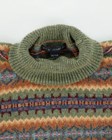 Vintage 1990s R.T.W Jeans Company Wool Blend Fair Isle Roll Neck Jumper - S