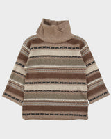 Vintage 1990s Eaton Petites Lambswool Roll Neck Oversized Jumper - M