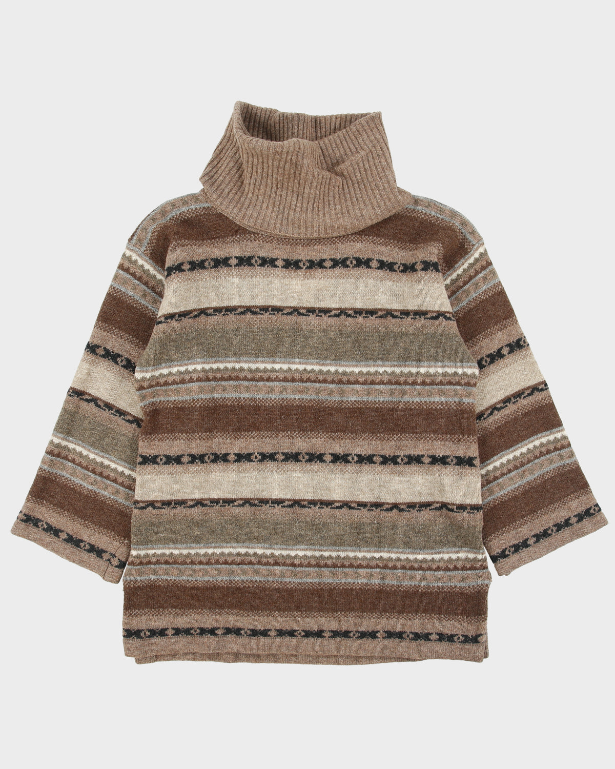 Vintage 1990s Eaton Petites Lambswool Roll Neck Oversized Jumper - M