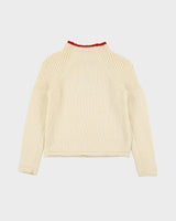 Vintage 1990s Armani Exchange High Neck Wool Chunky Knit Jumper - M