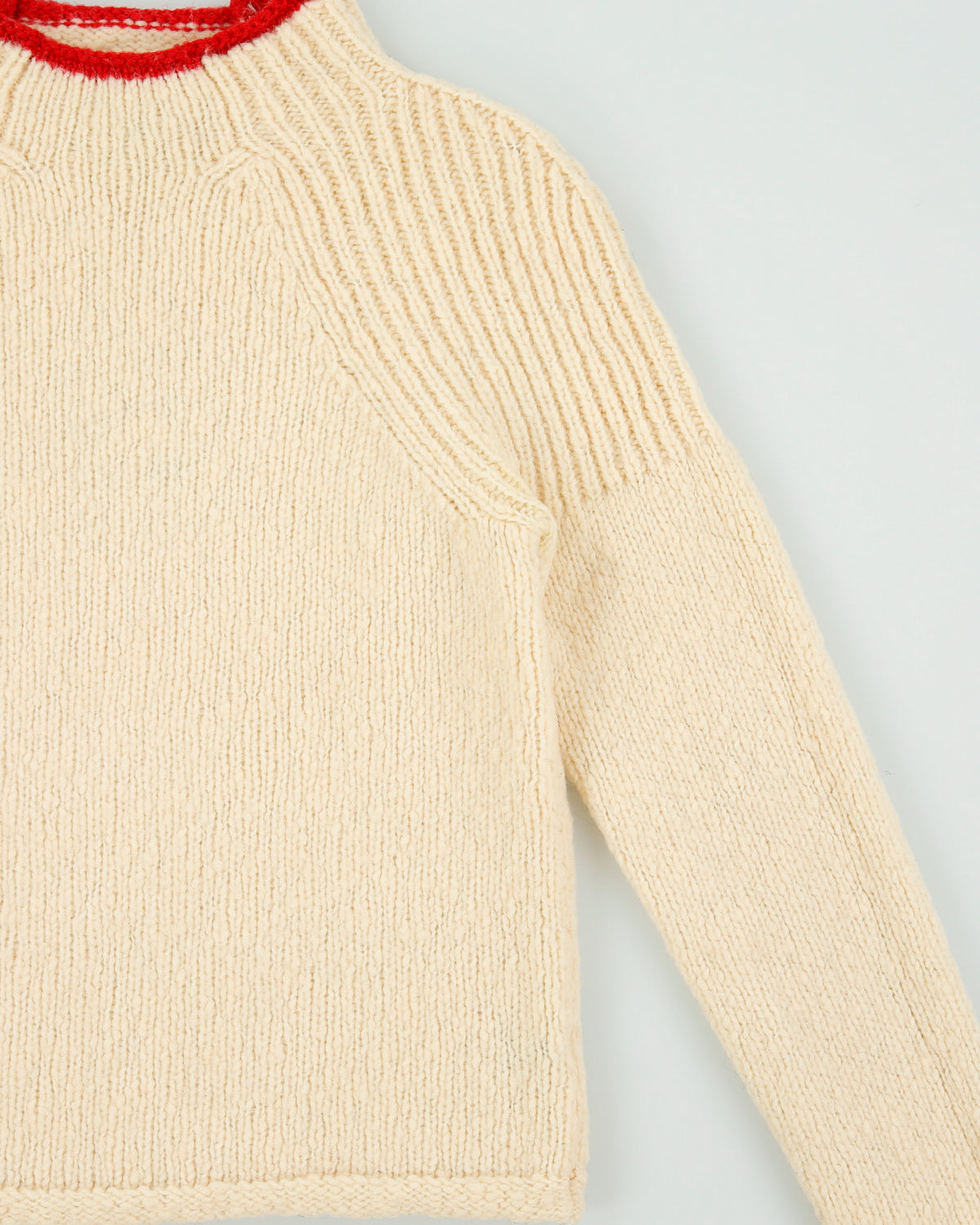 Vintage 1990s Armani Exchange High Neck Wool Chunky Knit Jumper - M