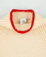 Vintage 1990s Armani Exchange High Neck Wool Chunky Knit Jumper - M