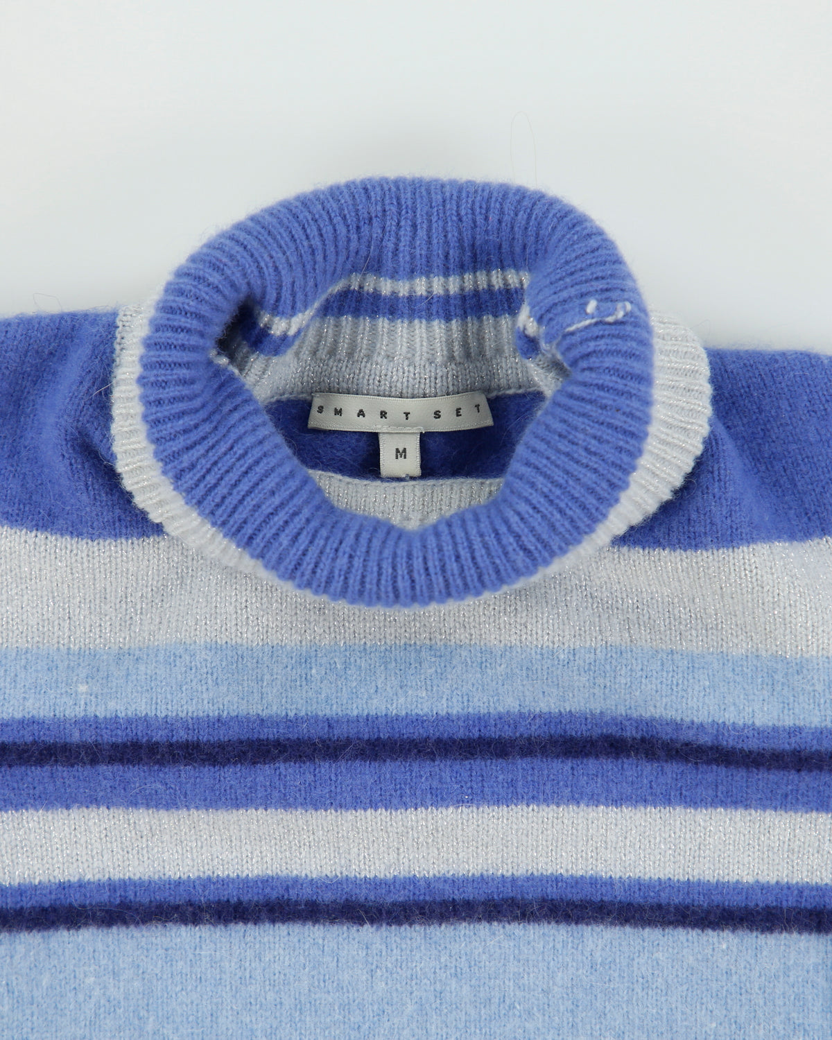 Vintage 1990s Smartset Wool &amp; Angora Blend Sparkly Roll Neck Jumper - M