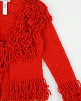 Vintage Y2K 00s Par.a.phrase Shaggy Tassel Front Tie Knit Cardigan - S