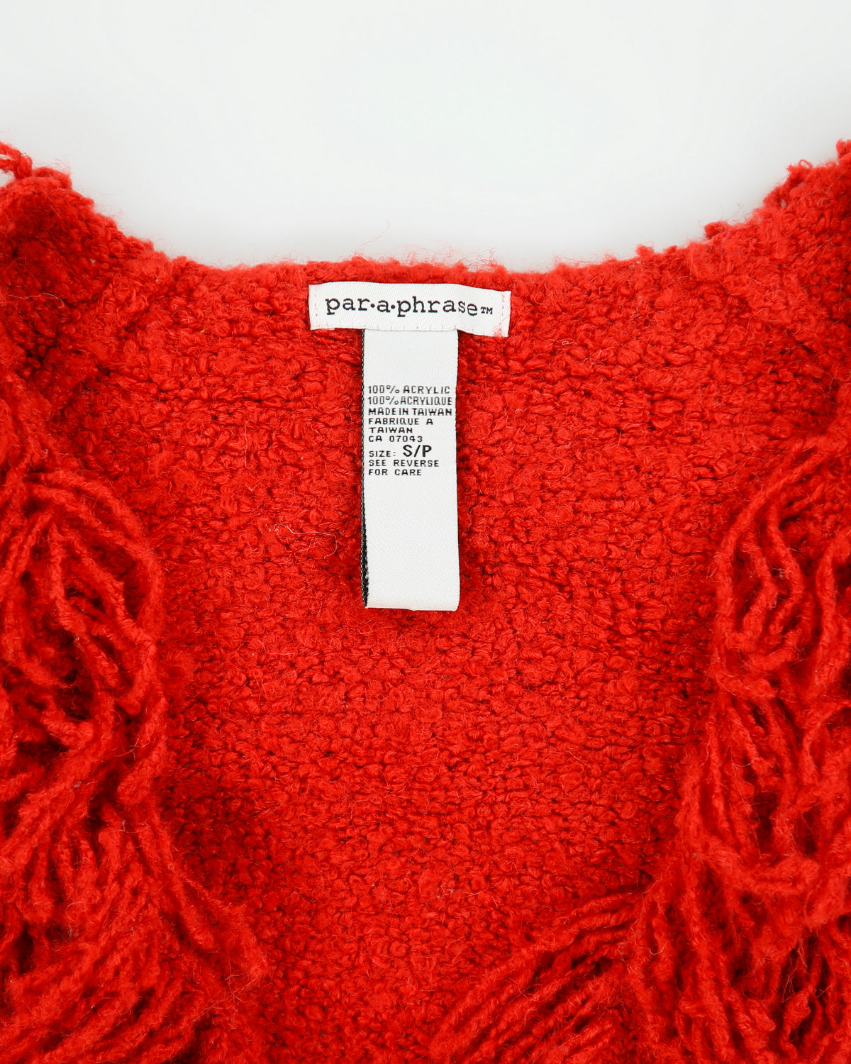 Vintage Y2K 00s Par.a.phrase Shaggy Tassel Front Tie Knit Cardigan - S