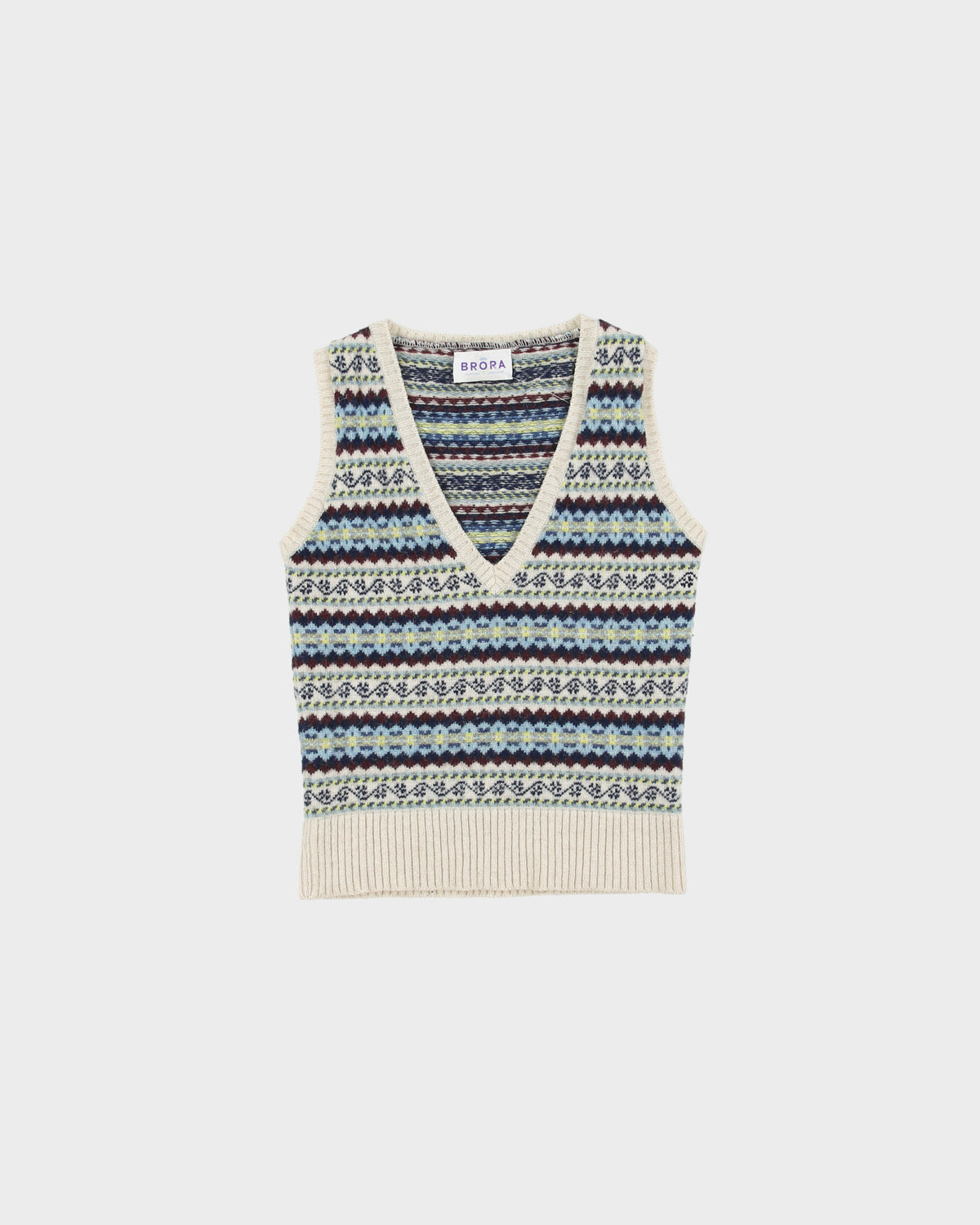 Vintage Brora Scottish Cashmere V-neck Knit Vest - XS