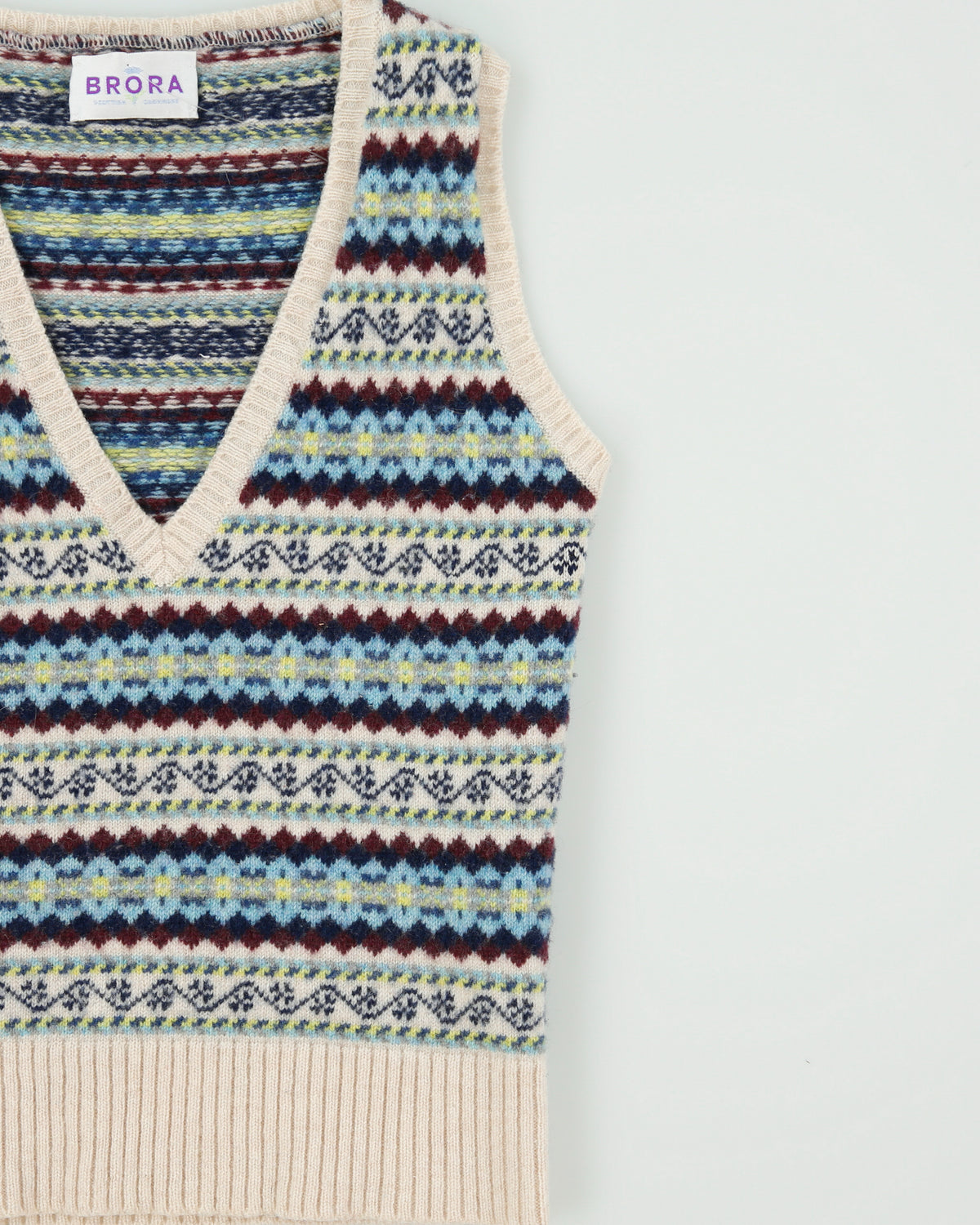 Vintage Brora Scottish Cashmere V-neck Knit Vest - XS