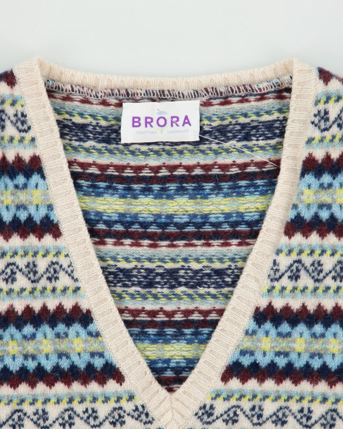 Vintage Brora Scottish Cashmere V-neck Knit Vest - XS