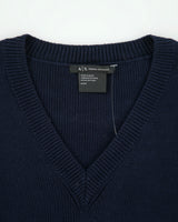 DSWT Vintage Armani Exchange Women's V-Neck Ribbed Knit Ruffle Sleeve Jumper - S
