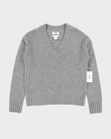 DSWT Jason Wu Women's Marl Grey Cashmere V-Neck Rib Knit Jumper - S