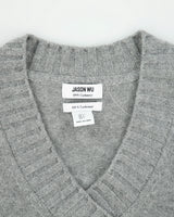 DSWT Jason Wu Women's Marl Grey Cashmere V-Neck Rib Knit Jumper - S