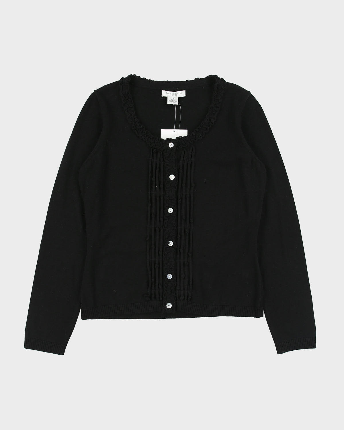 DSWT 1990s Liz Claiborne Mother Of Pearl Button Cotton Knit Cardigan - M