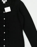 DSWT 1990s Liz Claiborne Mother Of Pearl Button Cotton Knit Cardigan - M