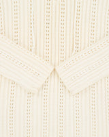 DSWT Vintage Y2K 00s NoMI Women's Open Cable Knit Lace Collared Jumper - M