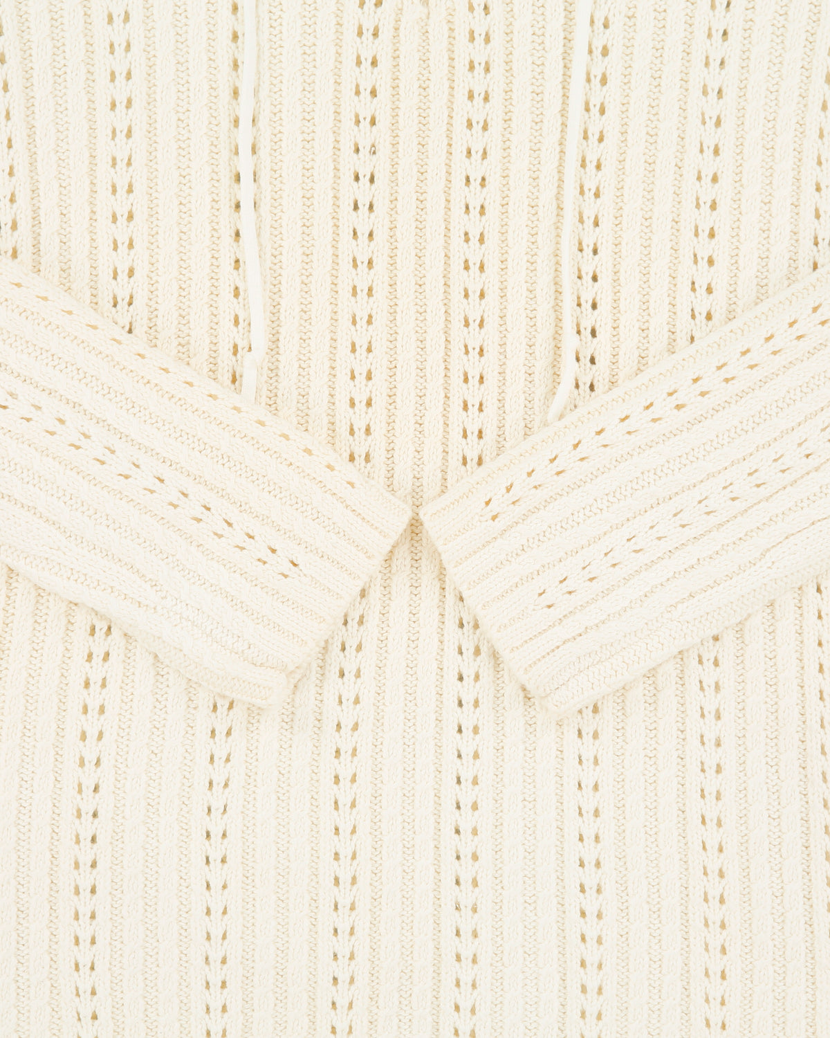 DSWT Vintage Y2K 00s NoMI Women's Open Cable Knit Lace Collared Jumper - M