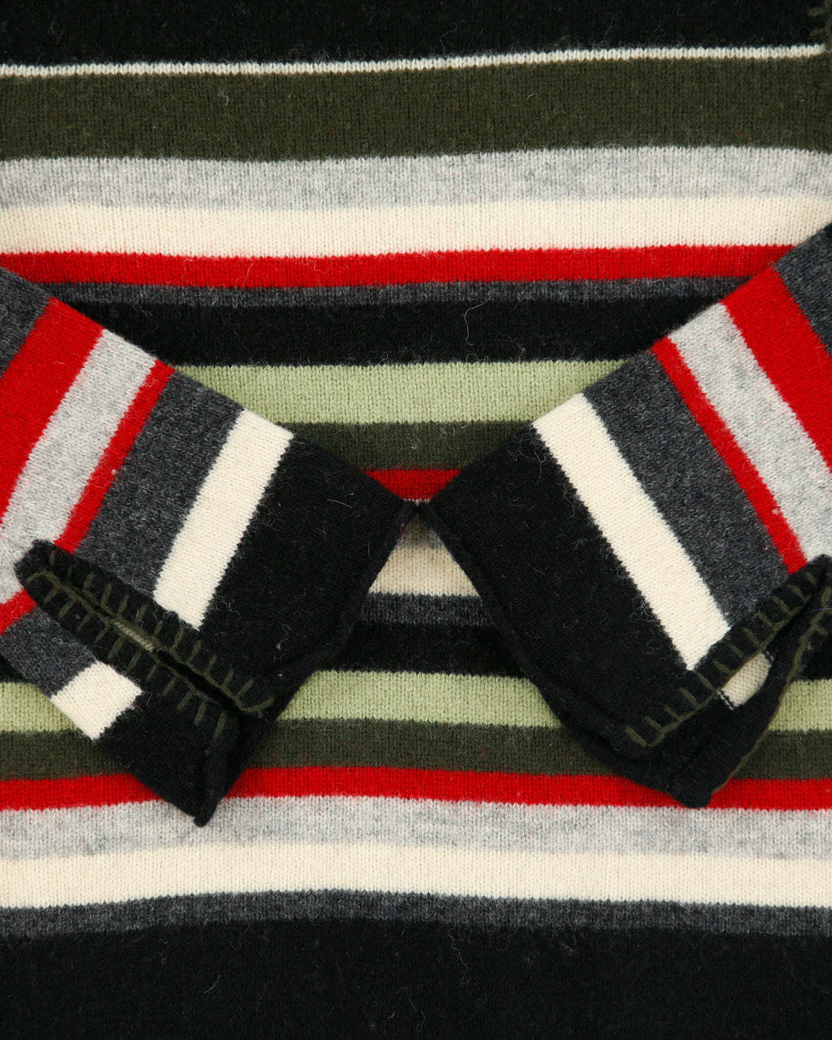 Vintage Y2K 00s Frost Lambswool Blend Stripe Knit Button Detail Jumper - S
