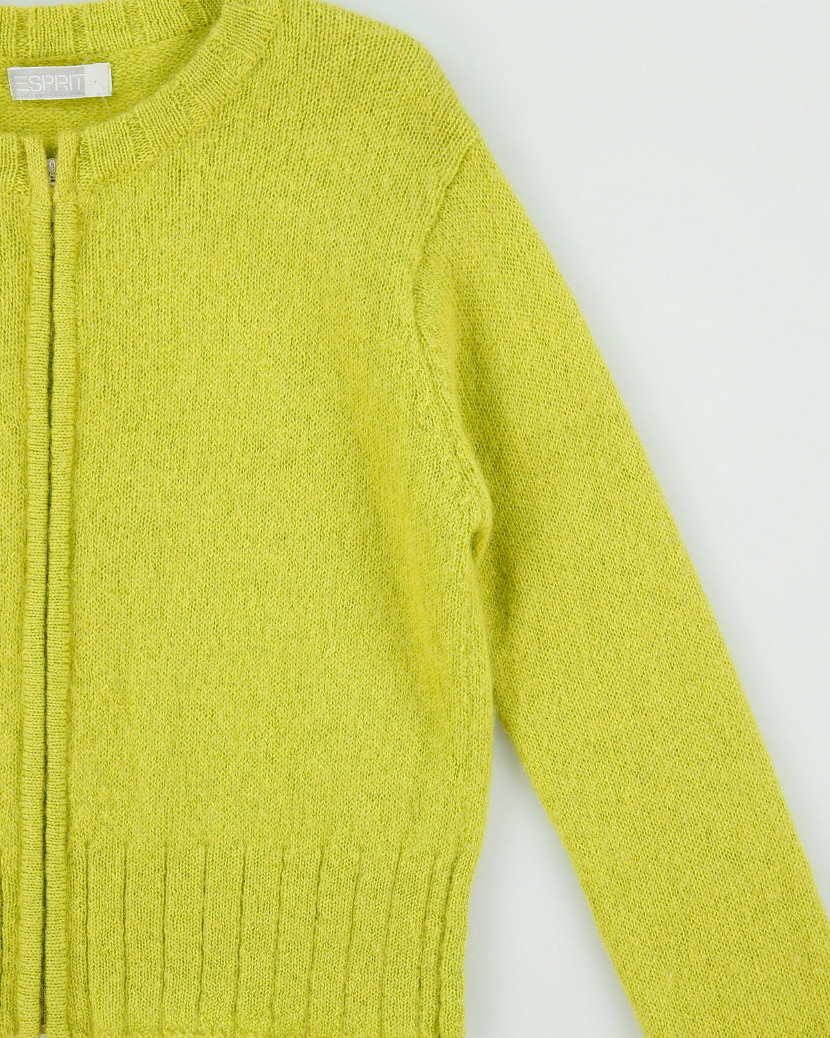 Vintage 1990s Esprit Mohair Blend Zip-Up Knitted cardigan - M