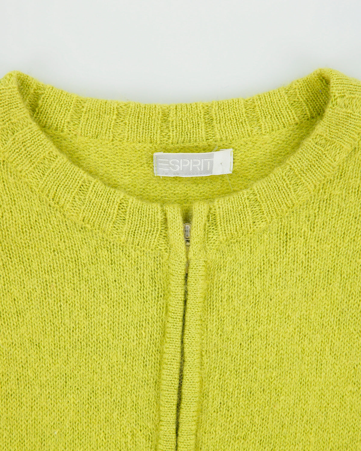 Vintage 1990s Esprit Mohair Blend Zip-Up Knitted cardigan - M