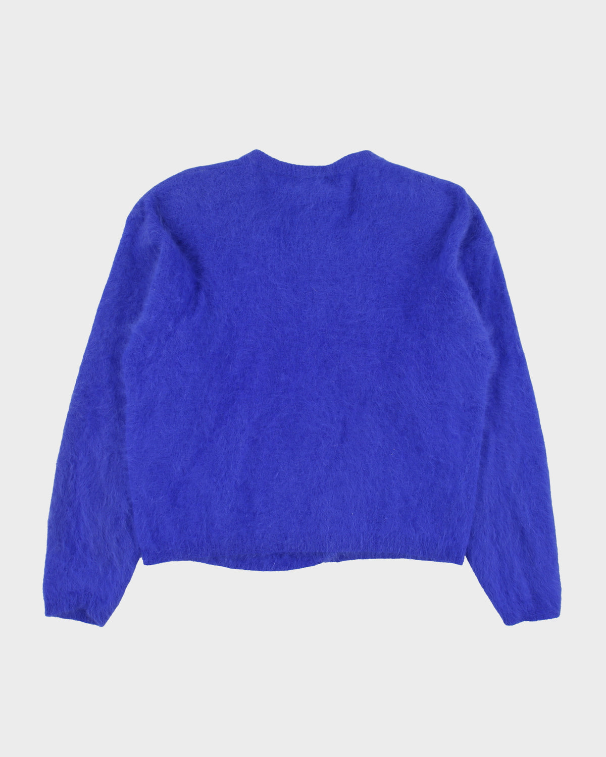 Vintage 1980s Amoretti Angora Blend Fluffy Shoulder Pad Cardigan - M