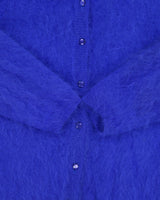 Vintage 1980s Amoretti Angora Blend Fluffy Shoulder Pad Cardigan - M
