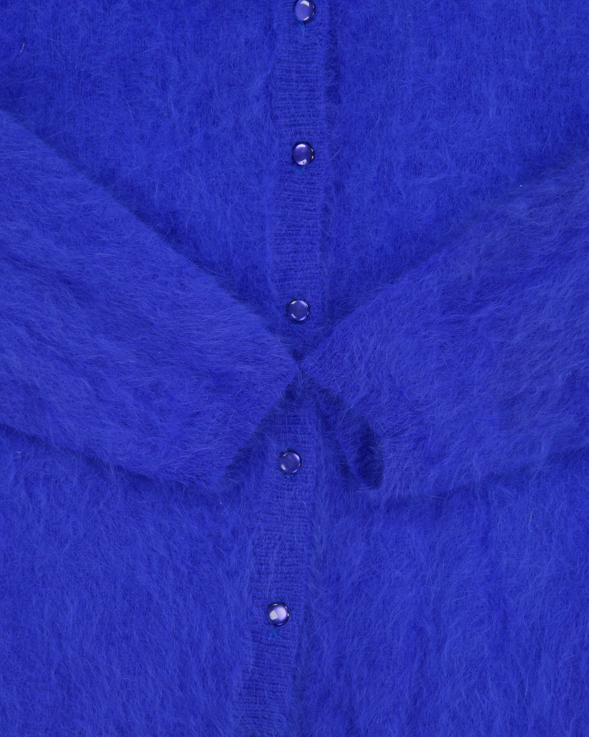 Vintage 1980s Amoretti Angora Blend Fluffy Shoulder Pad Cardigan - M
