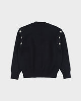 Sandro Striped Studded Crewneck Knitted Sweatshirt - S