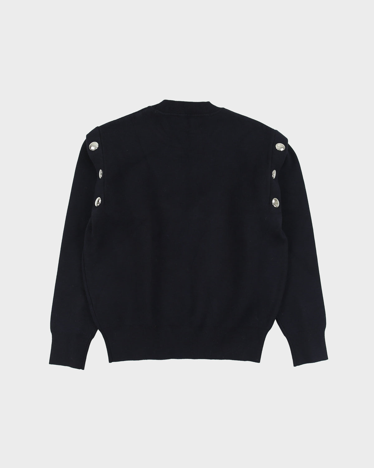 Sandro Striped Studded Crewneck Knitted Sweatshirt - S