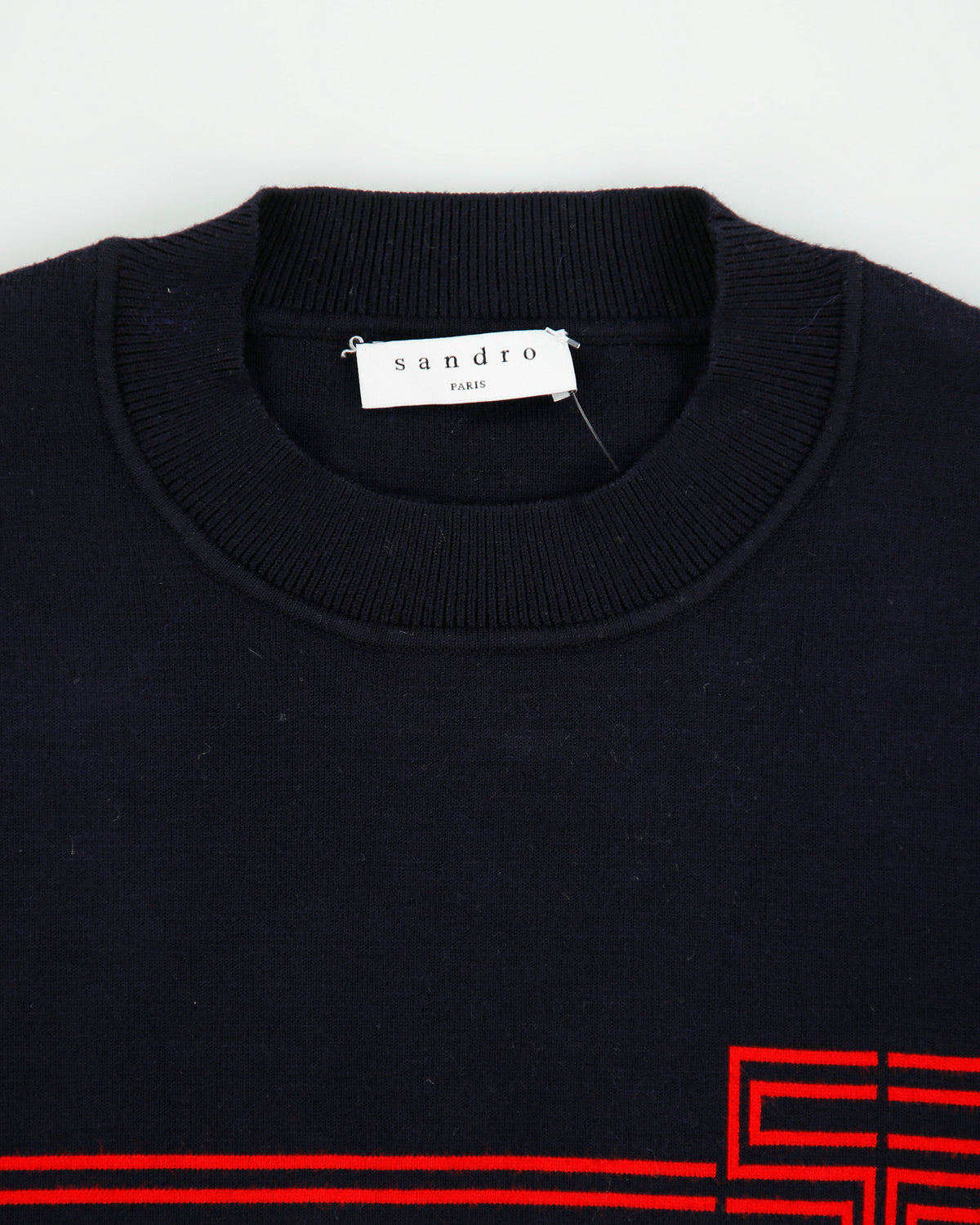 Sandro Striped Studded Crewneck Knitted Sweatshirt - S