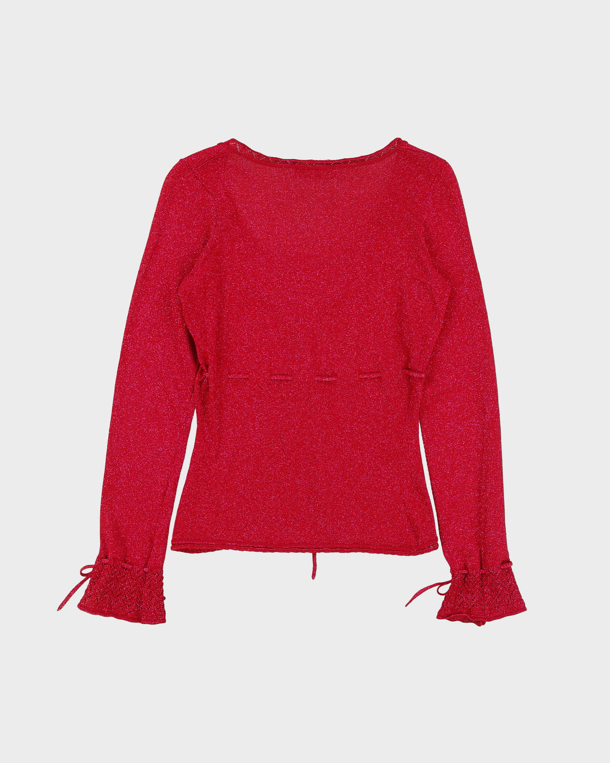 Vintage Y2K 00s Betsey Johnson Sparkly Fine Knit Beaded Button-Up Top - S