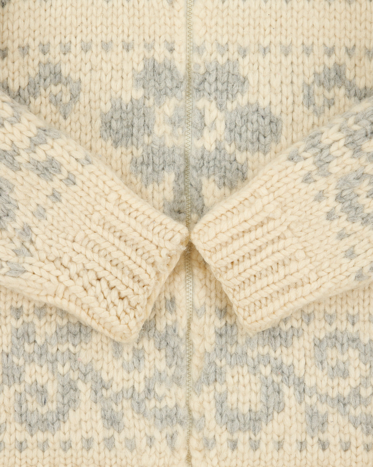 Vintage 1990s Handwoven In USA Women's Wool Chunky Knit Cowichan Cardigan - M