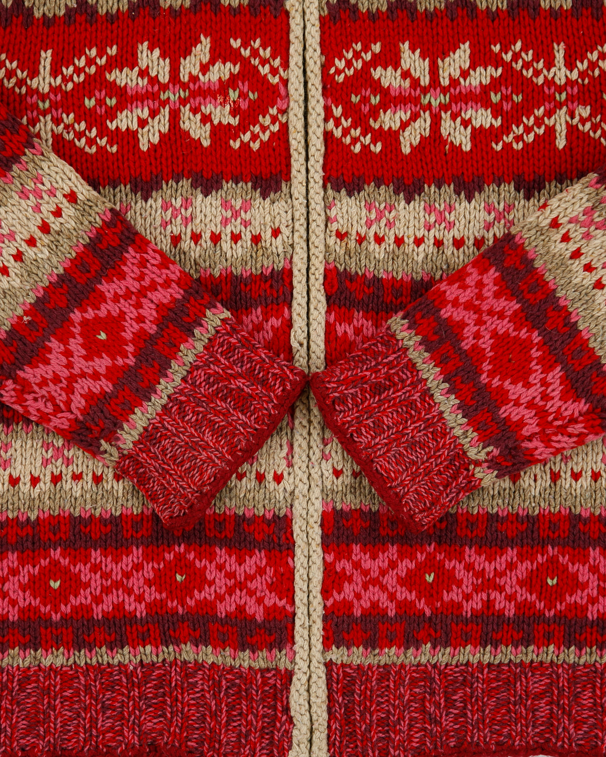 Vintage Y2K 00s Eddie Bauer Collectibles Women's Fair Isle Lambswool Knit Funnel Neck Cardigan - XS