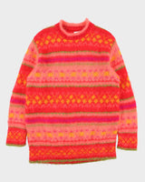 Vintage 1990s Benetton Mohair Fuzzy Fair Isle Knit Jumper - L