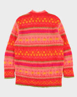 Vintage 1990s Benetton Mohair Fuzzy Fair Isle Knit Jumper - L