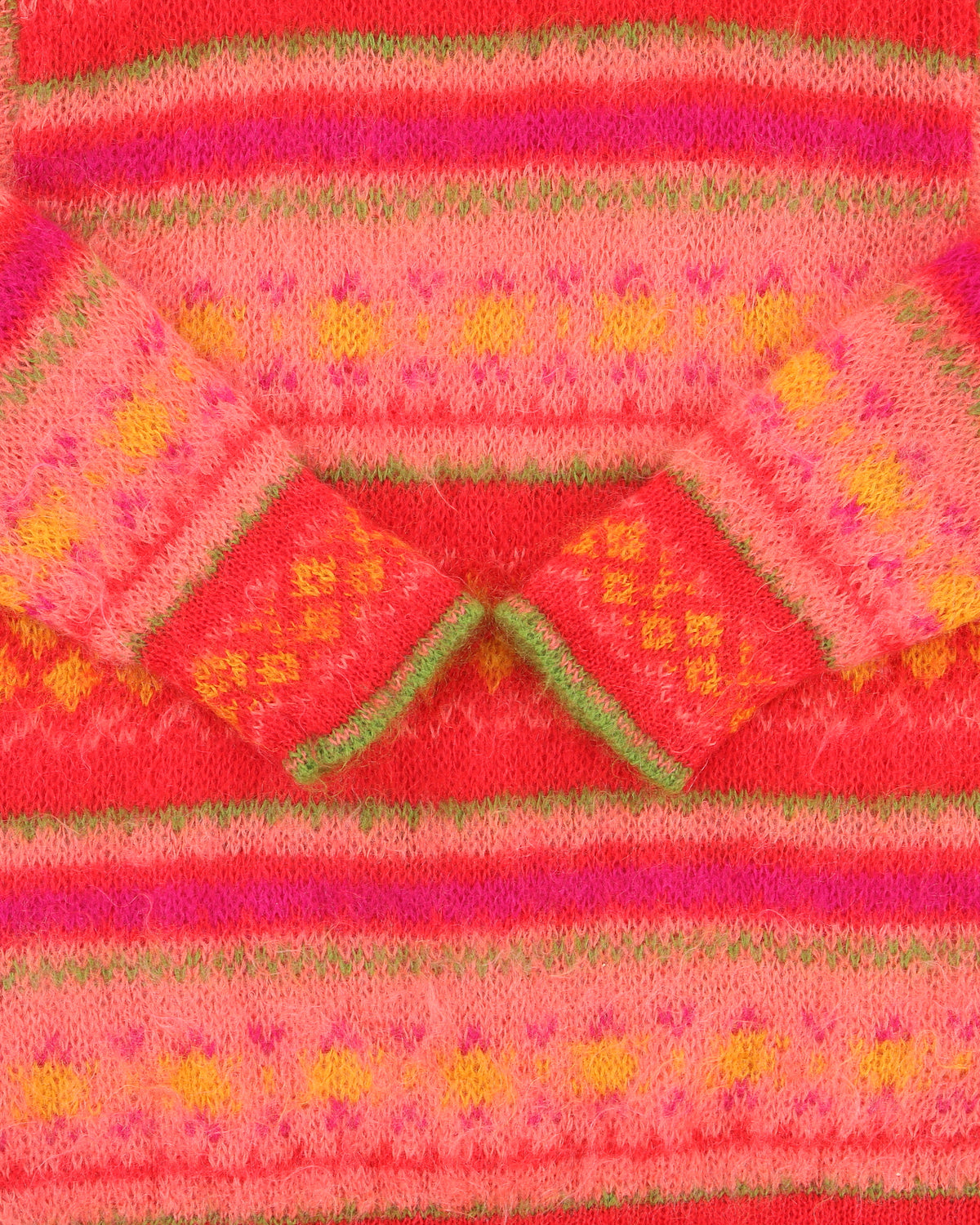 Vintage 1990s Benetton Mohair Fuzzy Fair Isle Knit Jumper - L