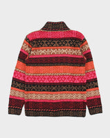 Vintage Inka Tradition Baby Alpaca Knit High Neck Half Button Cardigan - M