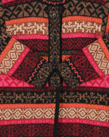 Vintage Inka Tradition Baby Alpaca Knit High Neck Half Button Cardigan - M