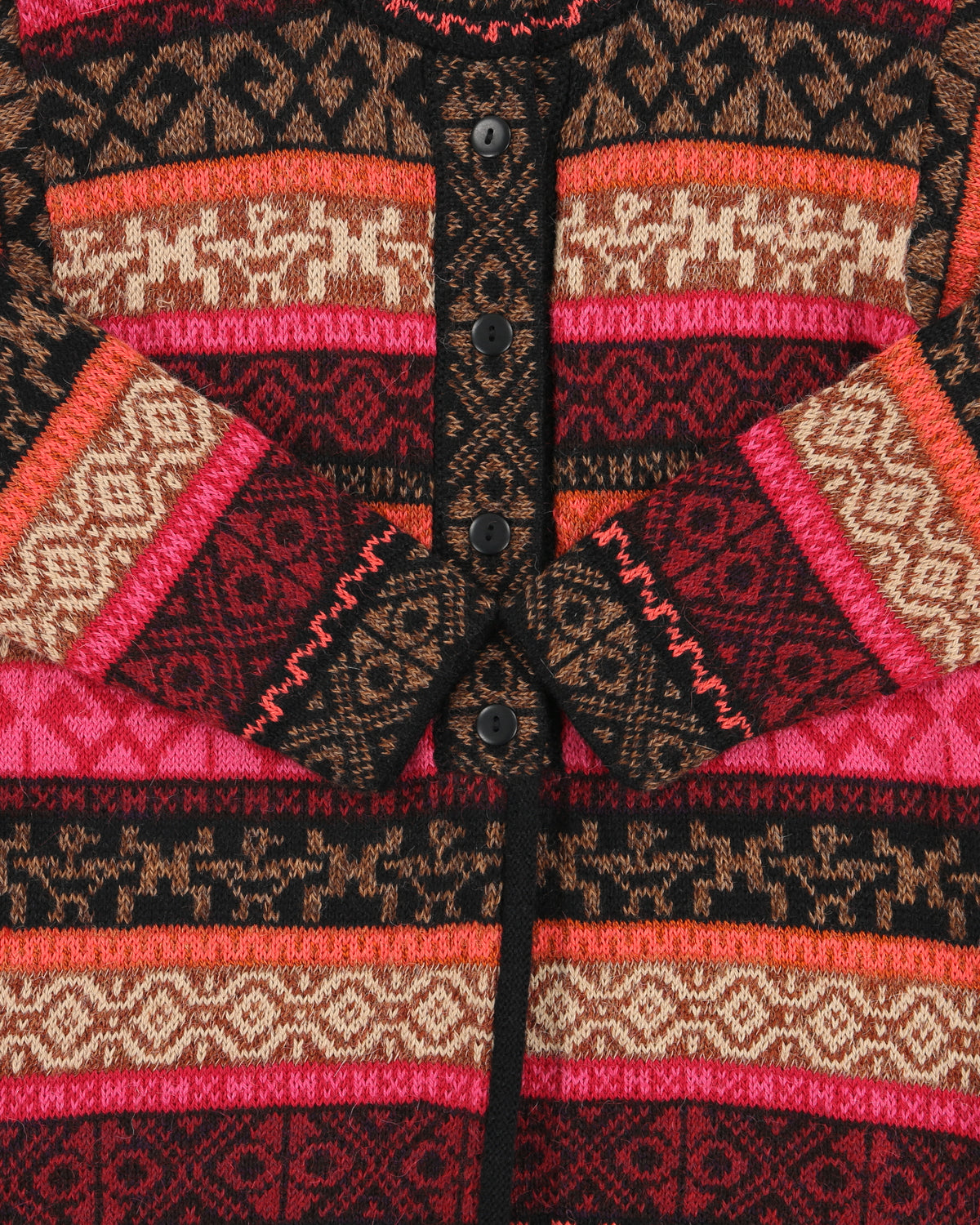 Vintage Inka Tradition Baby Alpaca Knit High Neck Half Button Cardigan - M
